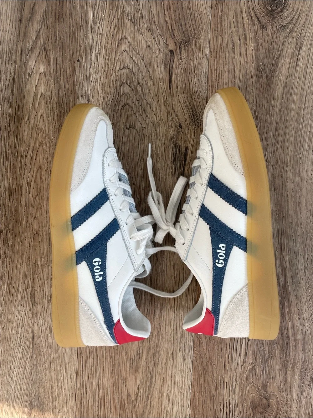 Women Size 9.5 Gola leather Trainers Viper Leather Shoes Blue Red Men Size 8